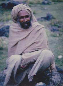 a sadhu (Hindu holy man) in the Himalayas