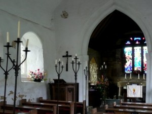 Interior of church at Morton Bagot (photo credit: Julia Gardner)