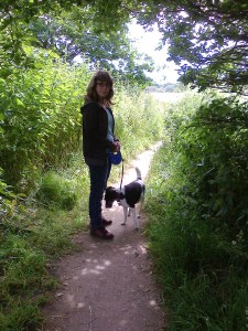 Abigail with Jeni the dog near Old Milverton Churchyard 27 June 2014 (photo taken by SC Skillman)