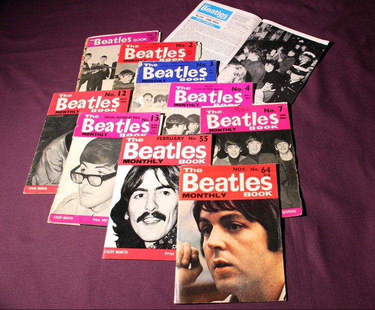 A selection of Beatles Monthly Magazines from the 1960's