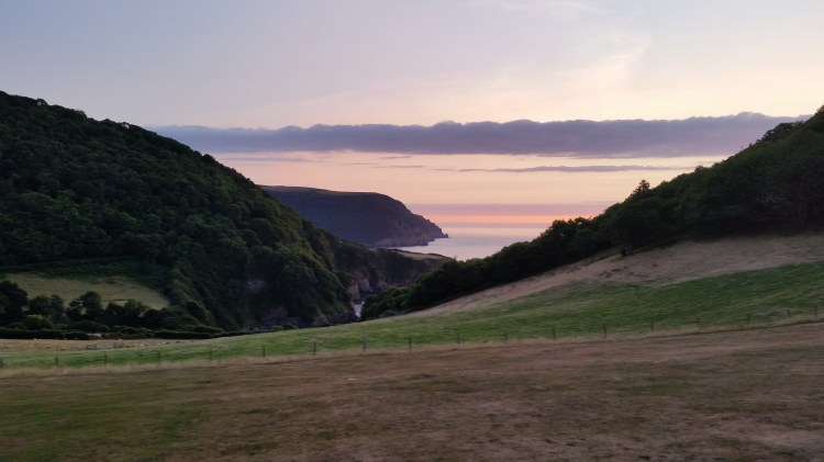 Sunset over Lee Bay, Devon
