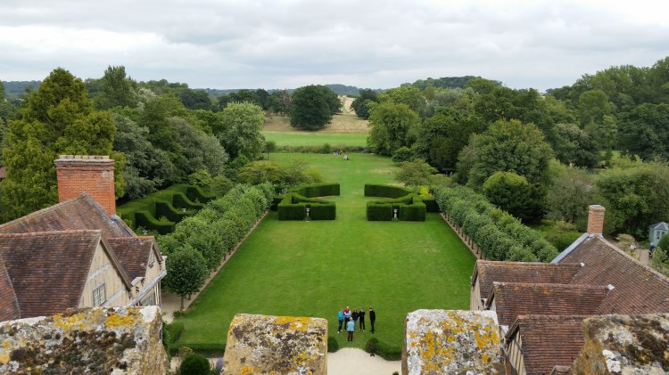 The view from the battlements of the gatehouse tower, Coughton Court
