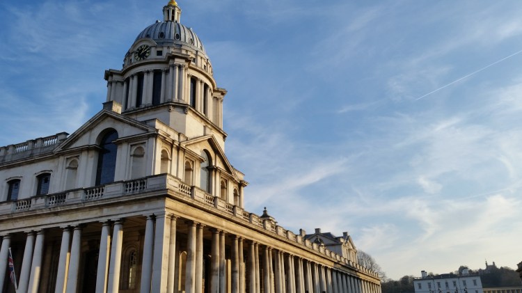 The Royal Naval College, Greenwich - looking towards the Queen's House, and the Royal Observatory on the hill
