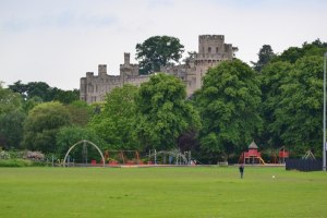view of castle from St Nicholas Park Warwick