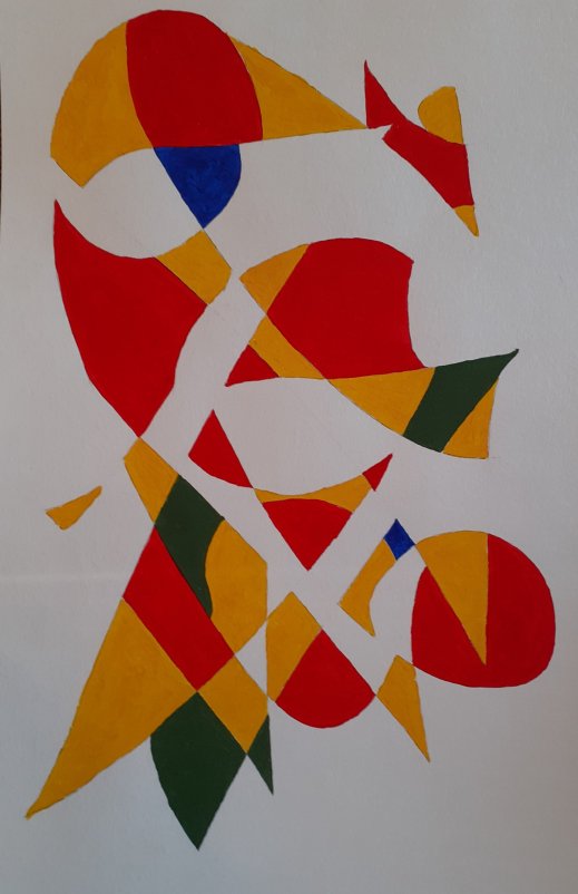 bright coloured abstract design in acrylic paints SC Skillman lockdown art