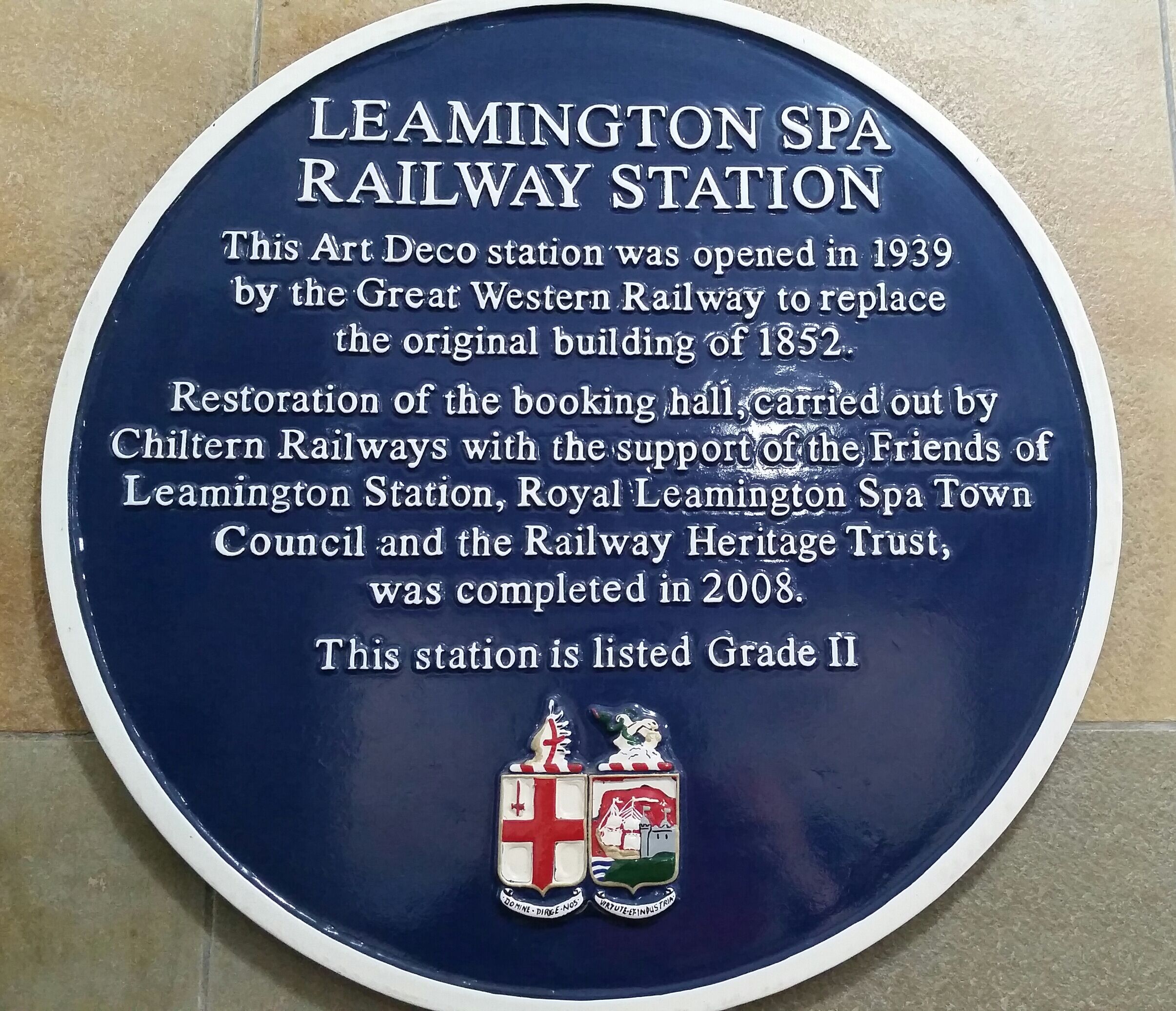 Historical plaque Leamington Spa Railway Station photo credit Sheila Robinson Paranormal Warwickshire SC Skillman
