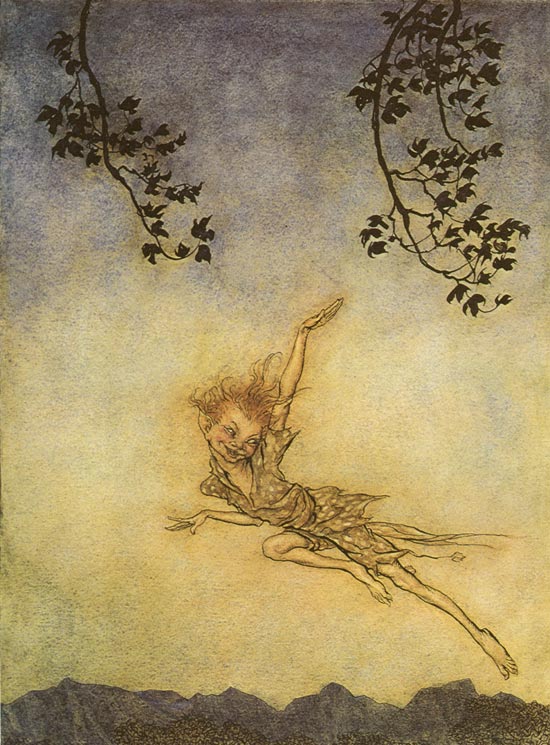 Puck a Sprite. Painting by Arthur Rackham. sourced from Wikimedia Commons. SC Skillman Paranormal Warwickshire